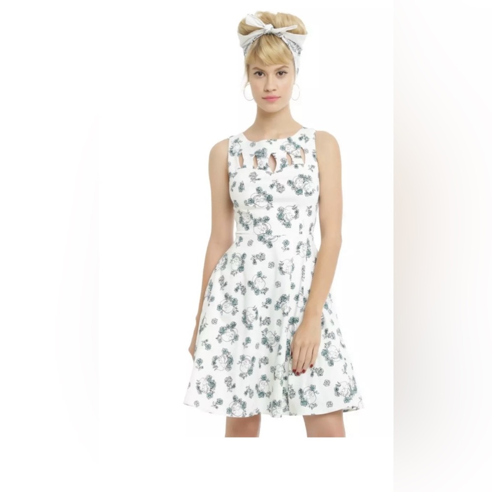 White skull & floral detail dress
